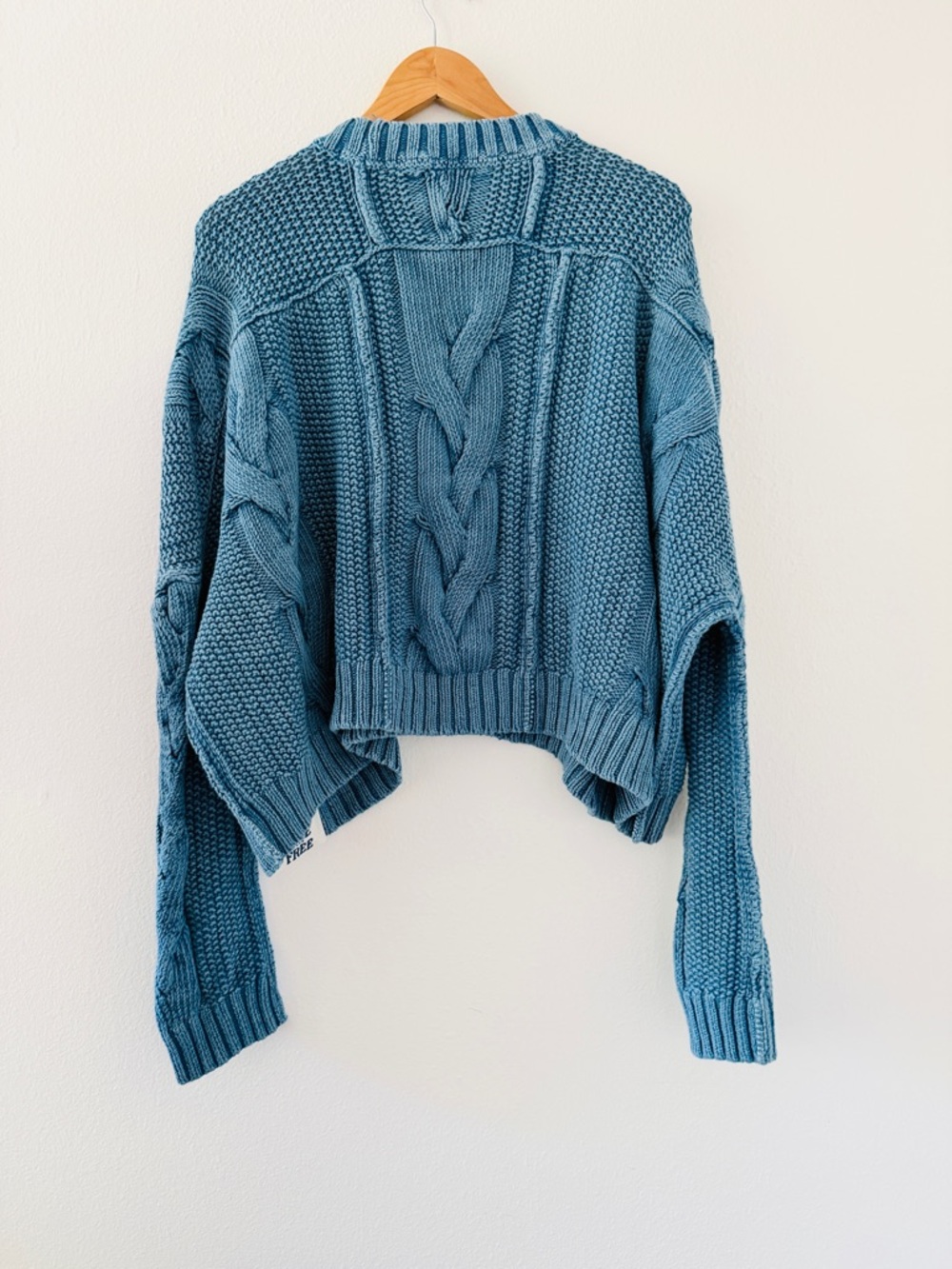 Free People In a Daze Blue Cable Knit Pullover Sweater - Picture 10 of 10